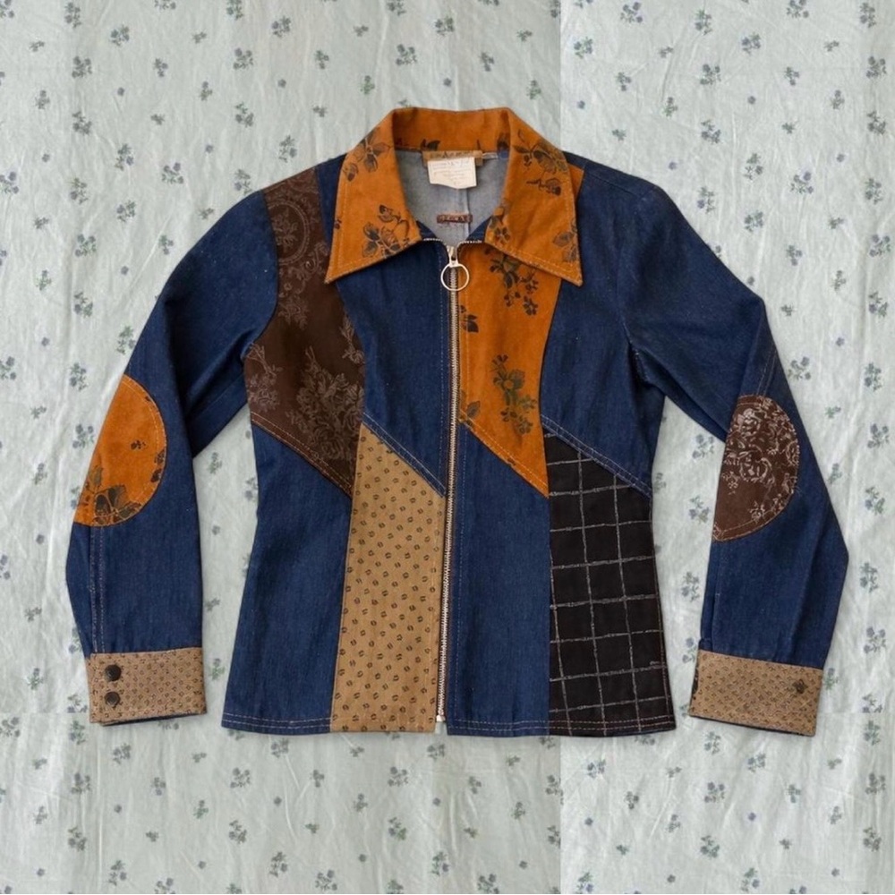 Vintage Patchwork Denim Jacket - image 1
